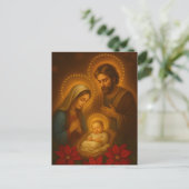 Merry Christmas Baby Jesus Nativity Scene Photo Feestdagenkaart (Staand voorkant)