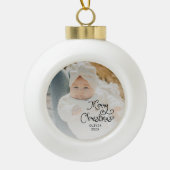 Merry Christmas Baby Photo Keramische Bal Ornament (Voorkant)