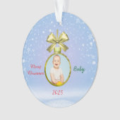 Merry Christmas Baby Photo  Ornament (voorkant)