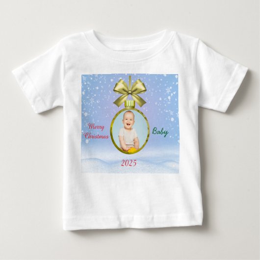 Merry Christmas Baby Photo T-Shirt (Voorkant)