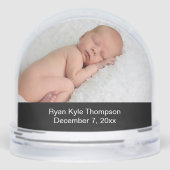 Merry Christmas Baby with ornaments Double Photo Sneeuwbol (Achterkant)