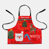 Merry Christmas Baking Memories NAME Apron Schort (Voorkant)