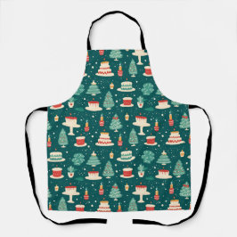 Merry Christmas Baking Pattern Schort