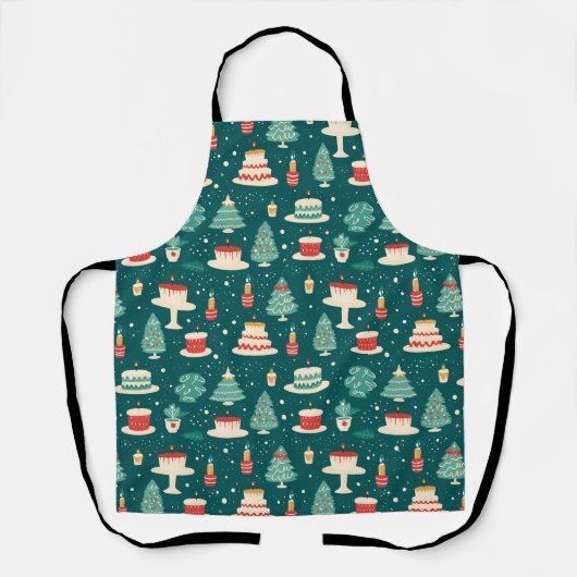 Merry Christmas Baking Pattern Schort (Voorkant)