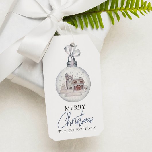 Merry Christmas Ball Country House Gift Label Cadeaulabel
