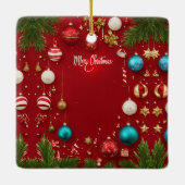 Merry Christmas Ball Keramische Ornament (Achterkant)