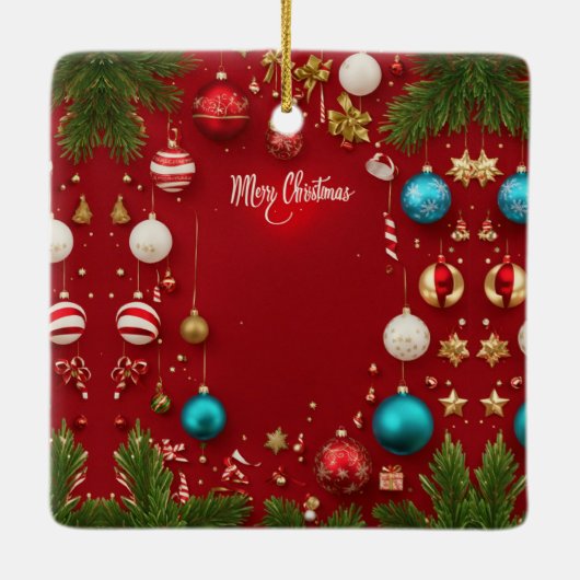 Merry Christmas Ball Keramische Ornament (Achterkant)