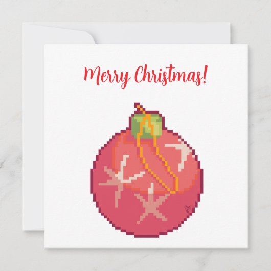 Merry Christmas Ball, Pixelart, Pixel Art  Kaart (Voorkant)