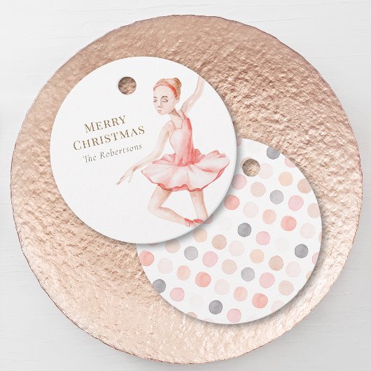 Merry Christmas Ballerina Gift Tag Bedankjes Labels
