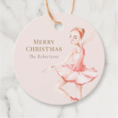 Merry Christmas Ballerina Gift Tag Bedankjes Labels (Voorkant)