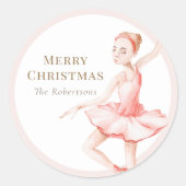 Merry Christmas Ballerina Sticker (Voorkant)
