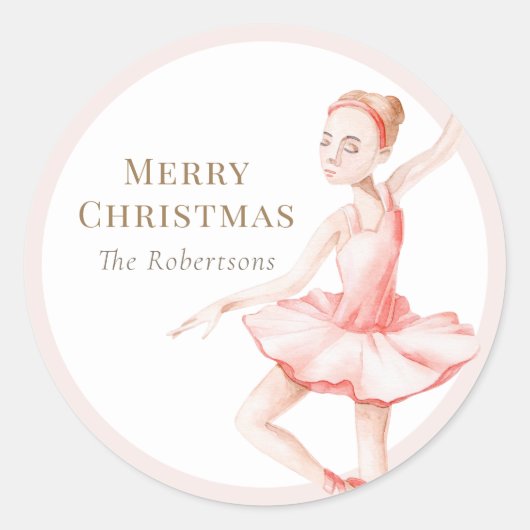 Merry Christmas Ballerina Sticker (Voorkant)