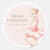 Merry Christmas Ballerina Sticker (Voorkant)