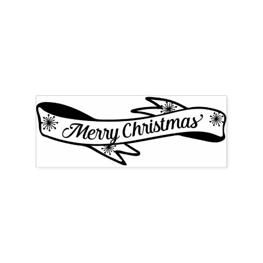 Merry Christmas Banner Rubber Stamp Rubberstempel (Afrduk)