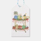 Merry Christmas Bar Winkelwagen Bows Grandmillenni Cadeaulabel (Voorkant)