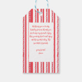 Merry Christmas Bar Winkelwagen Bows Grandmillenni Cadeaulabel (Achterkant)