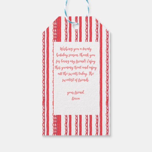 Merry Christmas Bar Winkelwagen Bows Grandmillenni Cadeaulabel (Achterkant)