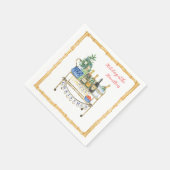 Merry Christmas Bar Winkelwagen Gepersonaliseerde  Servet (Hoek)