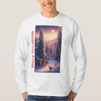 Merry Christmas Basic T-shirt met lange mouwen