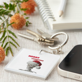 Merry Christmas Basic T-shirt met lange mouwen Sleutelhanger