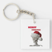 Merry Christmas Basic T-shirt met lange mouwen Sleutelhanger (voorkant)