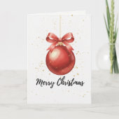 Merry Christmas Bauble Card Red Ornament Kaart (Voorkant)