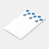 Merry Christmas Baubles Blauw Goud Ornamenten Post Post-it® Notes (Schuin)