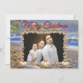Merry Christmas Beach Familie 786 Feestdagenkaart (Voorkant)