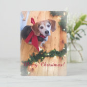 Merry Christmas Beagle Flat Kaart (Staand voorkant)