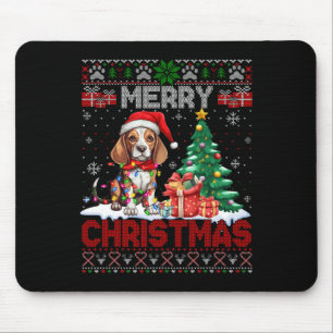 Merry Christmas Beagle Hondenliefhebber Ugly Xmas Muismat