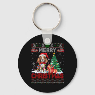 Merry Christmas Beagle Hondenliefhebber Ugly Xmas  Sleutelhanger