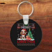 Merry Christmas Beagle Hondenliefhebber Ugly Xmas  Sleutelhanger (Voorkant)