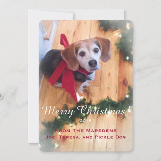 Merry Christmas Beagle  platte Kaart (Voorkant)