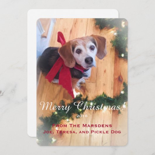 Merry Christmas Beagle  platte Kaart (Voorkant / Achterkant)