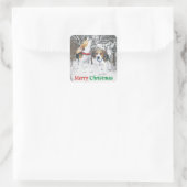 Merry Christmas Beagle Snowy Bossen Stickers (Tas)