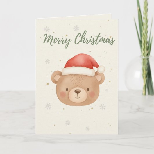 Merry Christmas Bear card Kaart (Voorkant)