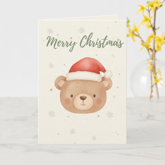 Merry Christmas Bear card Kaart (Gele Bloem)