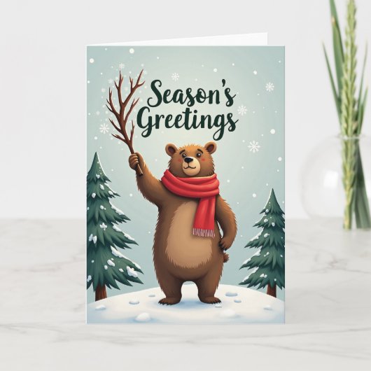Merry Christmas Bear Kaart (Voorkant)
