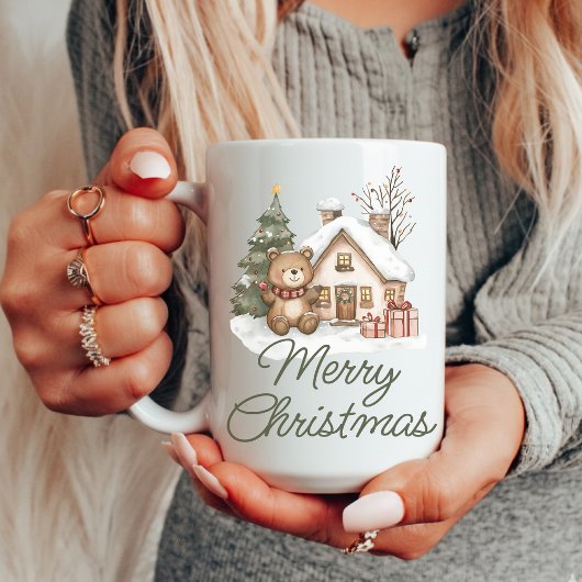 Merry Christmas Bear Mug for Family or Coworkers Mok