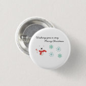 Merry Christmas Bear Ronde Button 3,2 Cm (Voorkant /achterkant)