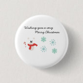 Merry Christmas Bear Ronde Button 3,2 Cm (Voorkant)