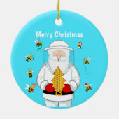 Merry Christmas Beekeeper Apiary Santa with Bees Keramisch Ornament (Achterkant)