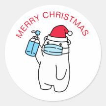 MERRY CHRISTMAS BEER MET MASKRONDE STICKERS