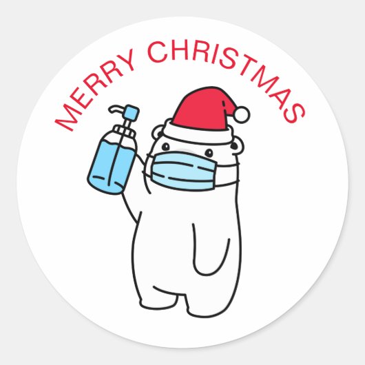 MERRY CHRISTMAS BEER MET MASKRONDE STICKERS (Voorkant)