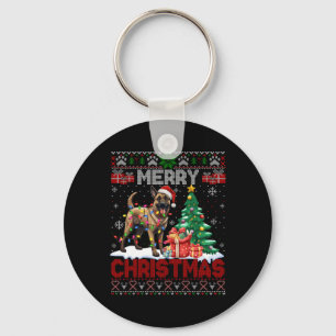 Merry Christmas Belgian Malinois Hondenliefhebber Sleutelhanger