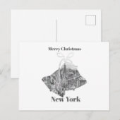 Merry Christmas Bell New York Feestdagenkaart (Voorkant / Achterkant)