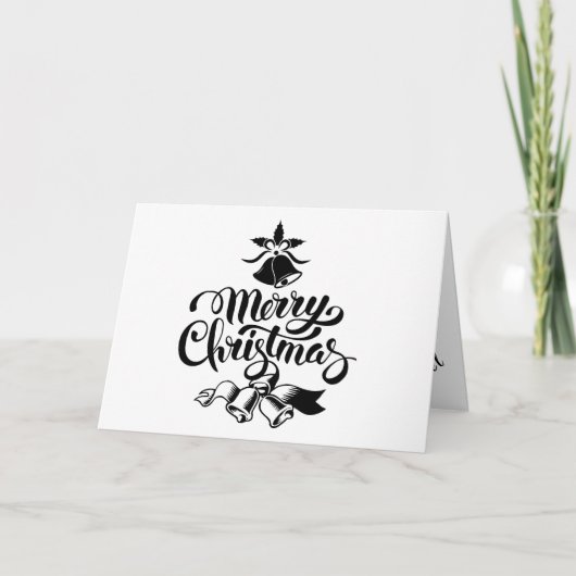 Merry Christmas Bells Gevouwen Vakantie Kaart (Voorkant)