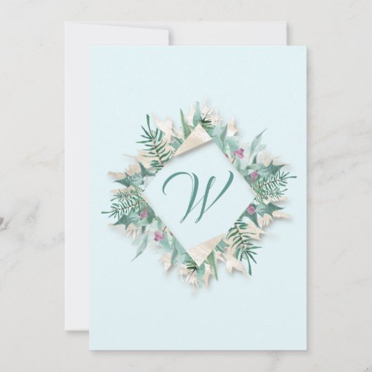 Merry Christmas Belly ingelijst Monogram grijs bla Kaart (Achterkant)