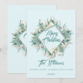 Merry Christmas Belly ingelijst Monogram grijs bla Kaart (Voorkant / Achterkant)