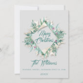 Merry Christmas Belly ingelijst Monogram grijs Bla Kaart (Voorkant)